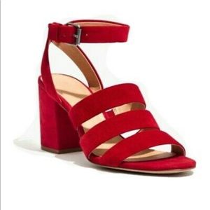 Madewell Maria Sandal Suede sz 8.5 red